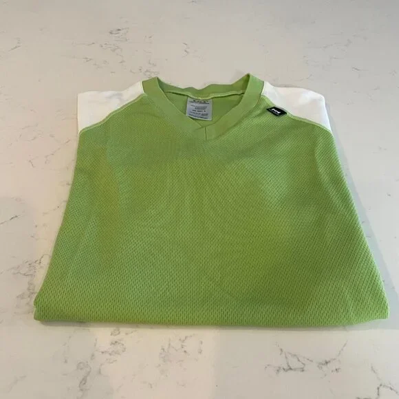Helly Hansen Dry LIFA Vneck SS Polypropylene Activewear Top Green + White Sz M/L - Picture 9 of 13